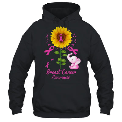 Elephant Pink Ribbon Breast Cancer Awareness Sunflower Shirt & Hoodie | siriusteestore
