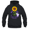 Elephant Purple Ribbon Crohns Disease Awareness Sunflower Shirt & Hoodie | siriusteestore