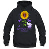 Elephant Purple Ribbon Gynecological Cancer Awareness Sunflower Shirt & Hoodie | siriusteestore
