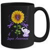 Elephant Purple Ribbon Lupus Awareness Sunflower Mug | siriusteestore