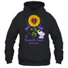 Elephant Purple Ribbon Pancreatic Cancer Awareness Sunflower Shirt & Hoodie | siriusteestore
