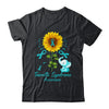 Elephant Teal Ribbon Tourette Syndrome Awareness Sunflower Shirt & Hoodie | siriusteestore