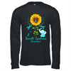 Elephant Teal Ribbon Tourette Syndrome Awareness Sunflower Shirt & Hoodie | siriusteestore