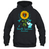 Elephant Teal Ribbon Tourette Syndrome Awareness Sunflower Shirt & Hoodie | siriusteestore