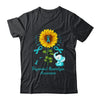 Elephant Teal Ribbon Trigeminal Neuralgia Awareness Sunflower Shirt & Hoodie | siriusteestore