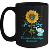 Elephant Teal Ribbon Trigeminal Neuralgia Awareness Sunflower Mug | siriusteestore