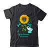 Elephant Turquoise Ribbon Dysautonomia Awareness Sunflower Shirt & Hoodie | siriusteestore
