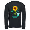 Elephant Turquoise Ribbon Dysautonomia Awareness Sunflower Shirt & Hoodie | siriusteestore