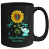 Elephant Turquoise Ribbon Dysautonomia Awareness Sunflower Mug | siriusteestore
