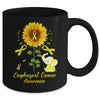Elephant Yellow Ribbon Sarcoma Awareness Sunflower Mug | siriusteestore