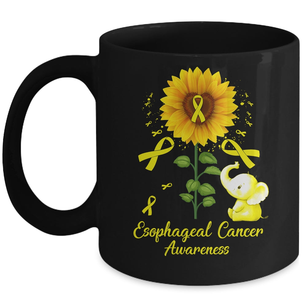 Elephant Yellow Ribbon Sarcoma Awareness Sunflower Mug | siriusteestore