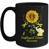 Elephant Yellow Ribbon Sarcoma Awareness Sunflower Mug | siriusteestore
