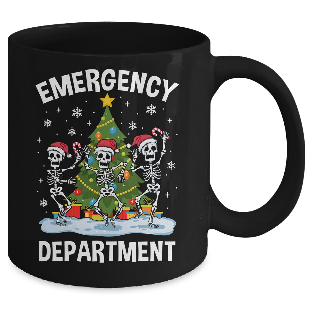 Emergency Department Christmas Holiday Skeleton Nurse ER ED Mug | siriusteestore