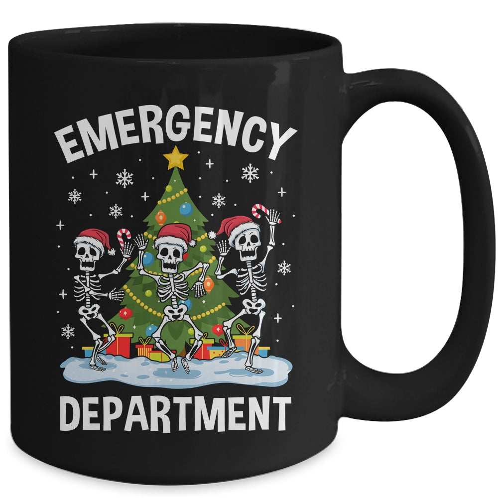 Emergency Department Christmas Holiday Skeleton Nurse ER ED Mug | siriusteestore