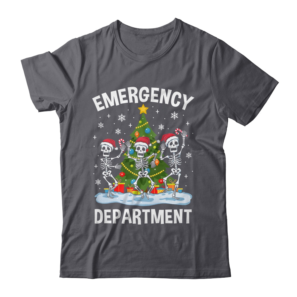 Emergency Department Christmas Holiday Skeleton Nurse ER ED Shirt & Sweatshirt | siriusteestore