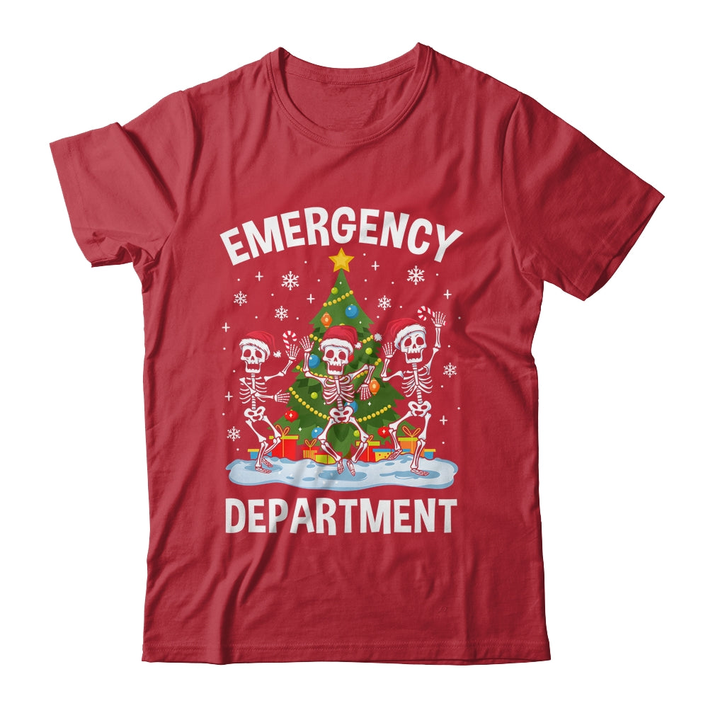 Emergency Department Christmas Holiday Skeleton Nurse ER ED Shirt & Sweatshirt | siriusteestore