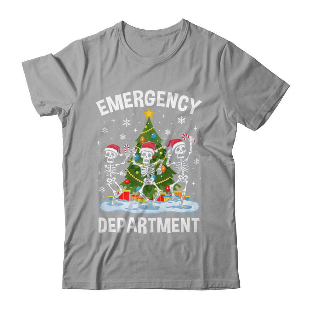 Emergency Department Christmas Holiday Skeleton Nurse ER ED Shirt & Sweatshirt | siriusteestore