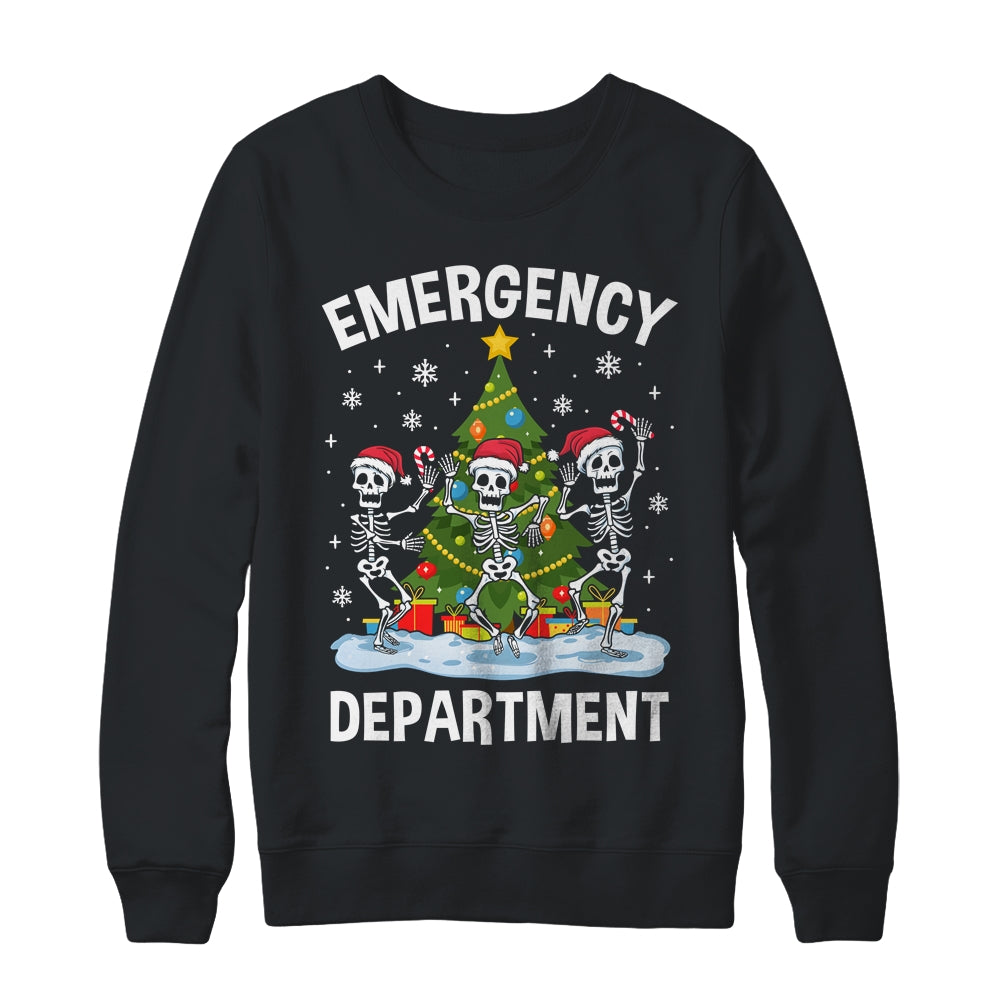 Emergency Department Christmas Holiday Skeleton Nurse ER ED Shirt & Sweatshirt | siriusteestore