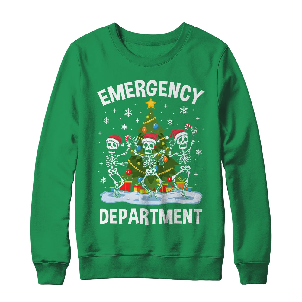 Emergency Department Christmas Holiday Skeleton Nurse ER ED Shirt & Sweatshirt | siriusteestore