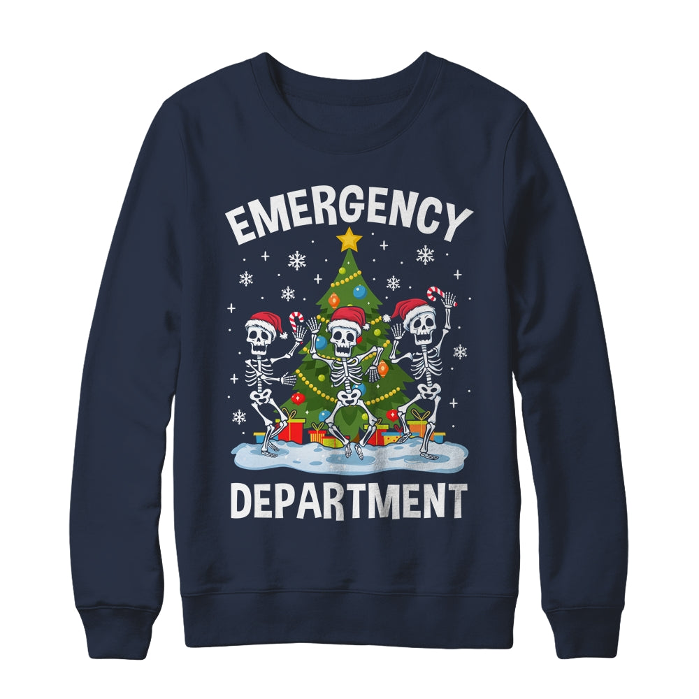 Emergency Department Christmas Holiday Skeleton Nurse ER ED Shirt & Sweatshirt | siriusteestore