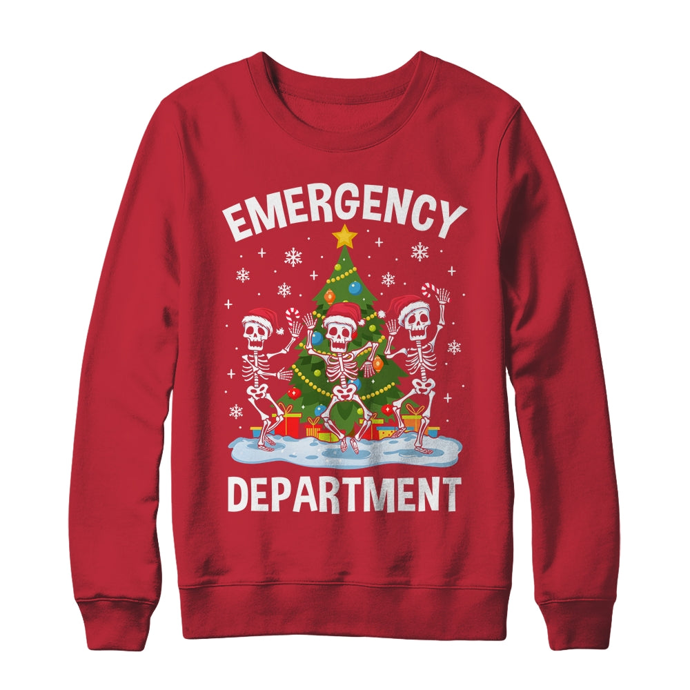 Emergency Department Christmas Holiday Skeleton Nurse ER ED Shirt & Sweatshirt | siriusteestore