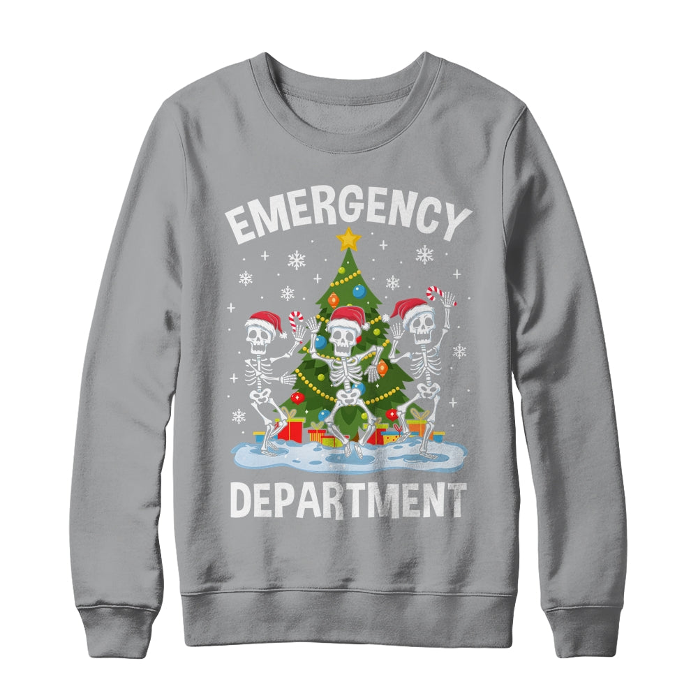 Emergency Department Christmas Holiday Skeleton Nurse ER ED Shirt & Sweatshirt | siriusteestore
