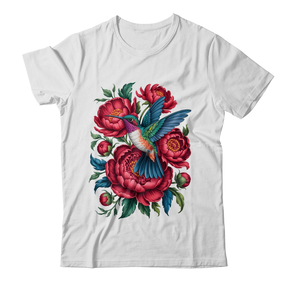 Enchanted Hummingbird Rose Cottagecore Vintage Floral Bird Shirt & Tank Top | siriusteestore