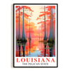 Enchanting Louisiana Art Print Poster Bayou Sunset Pelican State Travel Souvenir Wall Art Landscape Painting Picture For Home Living Room Office Bedroom Decor Unframed | siriusteestore