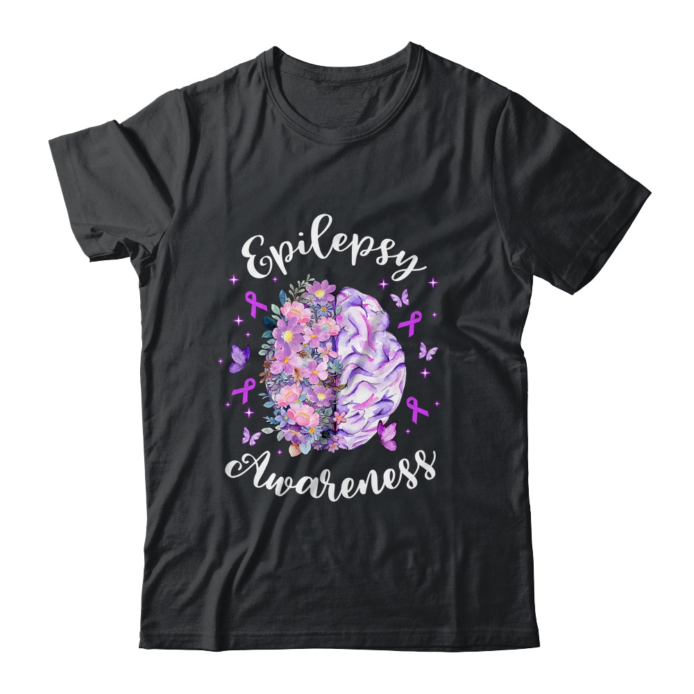 Epilepsy Awareness Month We Wear Purple Brain Flower Shirt & Hoodie | siriusteestore