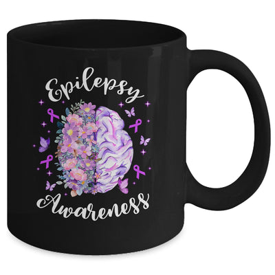 Epilepsy Awareness Month We Wear Purple Brain Flower Mug | siriusteestore