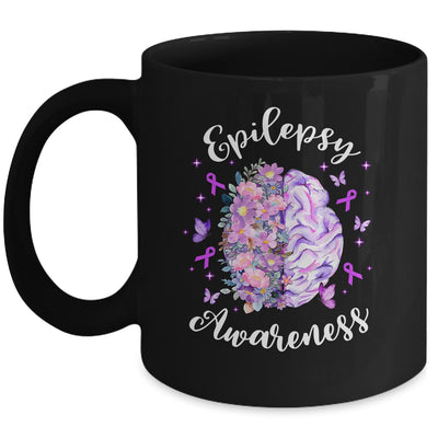 Epilepsy Awareness Month We Wear Purple Brain Flower Mug | siriusteestore