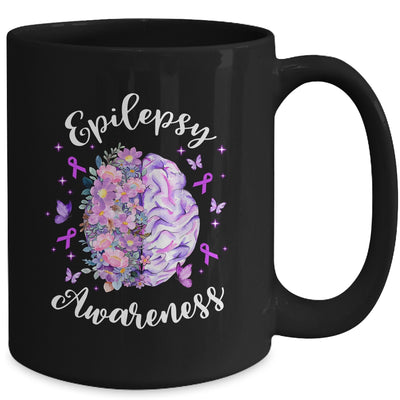 Epilepsy Awareness Month We Wear Purple Brain Flower Mug | siriusteestore