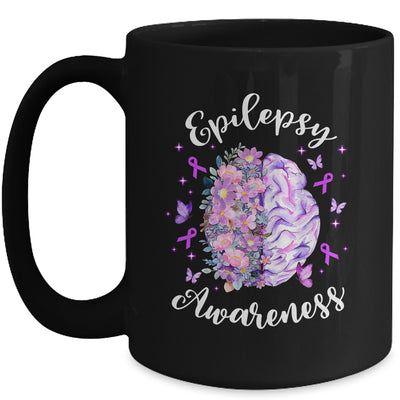 Epilepsy Awareness Month We Wear Purple Brain Flower Mug | siriusteestore