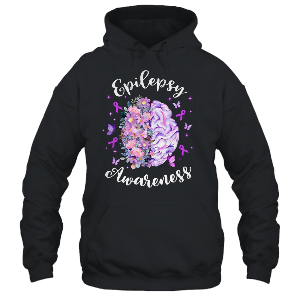 Epilepsy Awareness Month We Wear Purple Brain Flower Shirt & Hoodie | siriusteestore