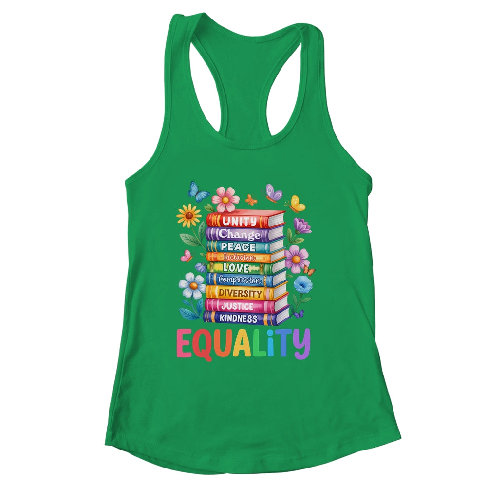 Equality Love Peace And Kindness Book Flowers LGBT Gay Pride Shirt & Tank Top | siriusteestore