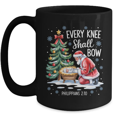Every Knee Shall Bow Santa Christmas Christian Faith Xmas Mug | siriusteestore