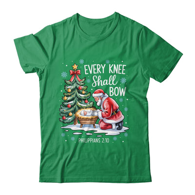 Every Knee Shall Bow Santa Christmas Christian Faith Xmas Shirt & Sweatshirt | siriusteestore