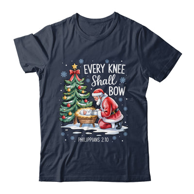 Every Knee Shall Bow Santa Christmas Christian Faith Xmas Shirt & Sweatshirt | siriusteestore