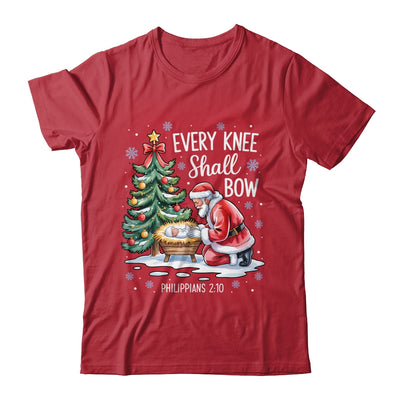 Every Knee Shall Bow Santa Christmas Christian Faith Xmas Shirt & Sweatshirt | siriusteestore