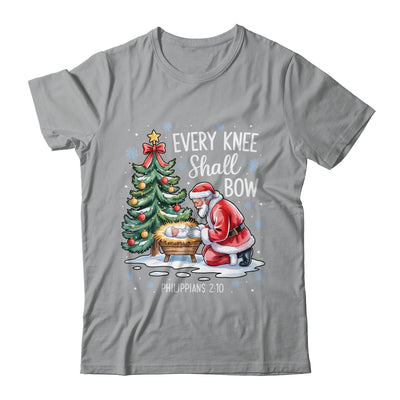 Every Knee Shall Bow Santa Christmas Christian Faith Xmas Shirt & Sweatshirt | siriusteestore