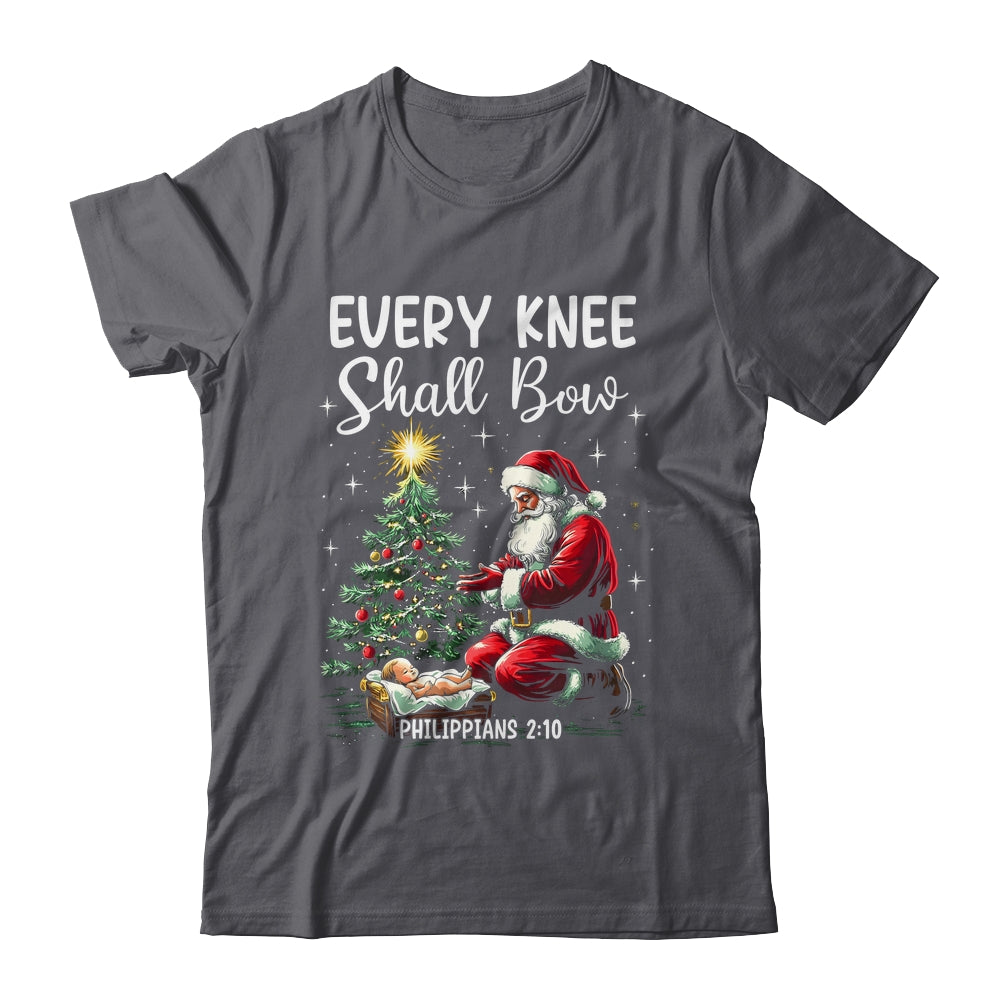 Every Knee Shall Bow Santa Christmas Nativity Scene Xmas Shirt & Sweatshirt | siriusteestore
