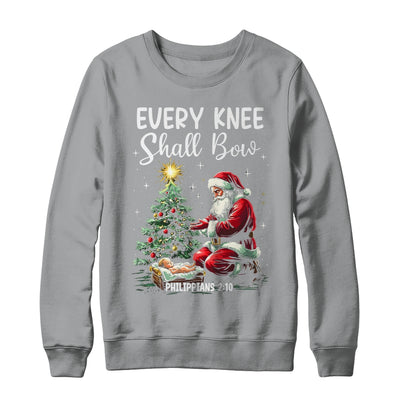 Every Knee Shall Bow Santa Christmas Nativity Scene Xmas Shirt & Sweatshirt | siriusteestore