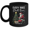 Every Knee Shall Bow Santa Christmas Nativity Scene Xmas Mug | siriusteestore