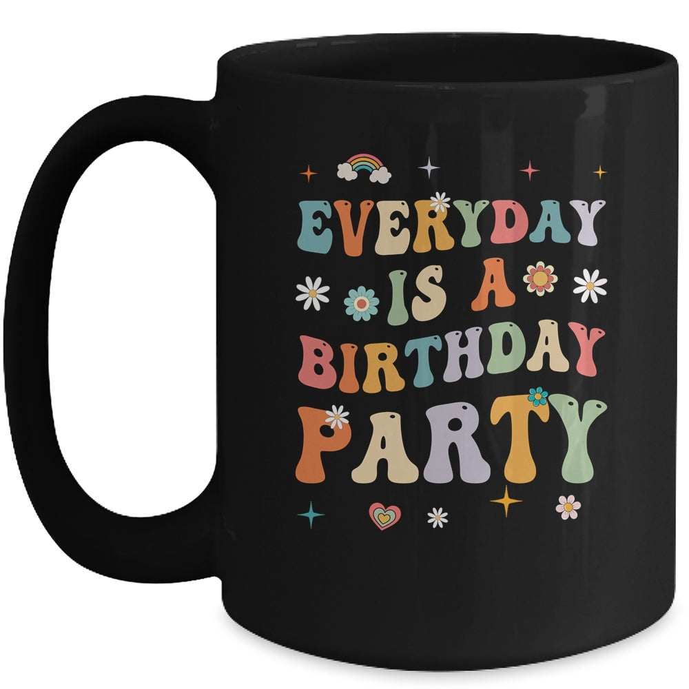 Everyday Is A Birthday Party For Women Girl Groovy Retro Mug | siriusteestore