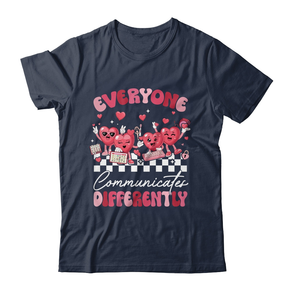 Everyone Communicates Differently Autism Valentines Shirt & Sweatshirt | siriusteestore