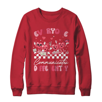Everyone Communicates Differently Autism Valentines Shirt & Sweatshirt | siriusteestore