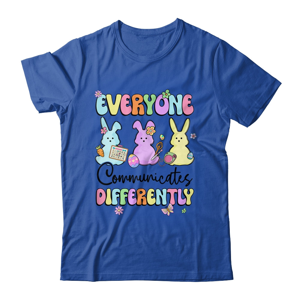Everyone Communicates Differently Easter Speech Therapy SLP Shirt & Tank Top | siriusteestore