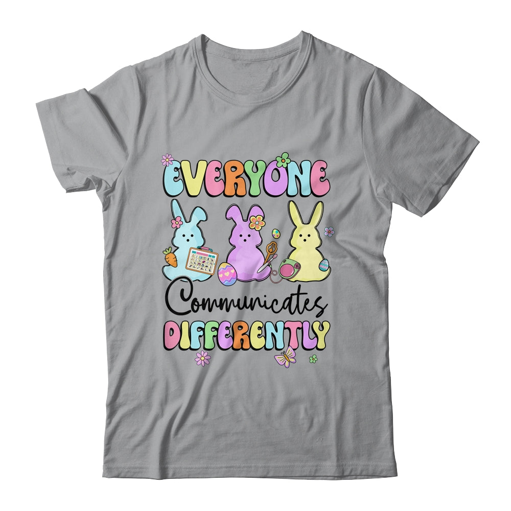 Everyone Communicates Differently Easter Speech Therapy SLP Shirt & Tank Top | siriusteestore