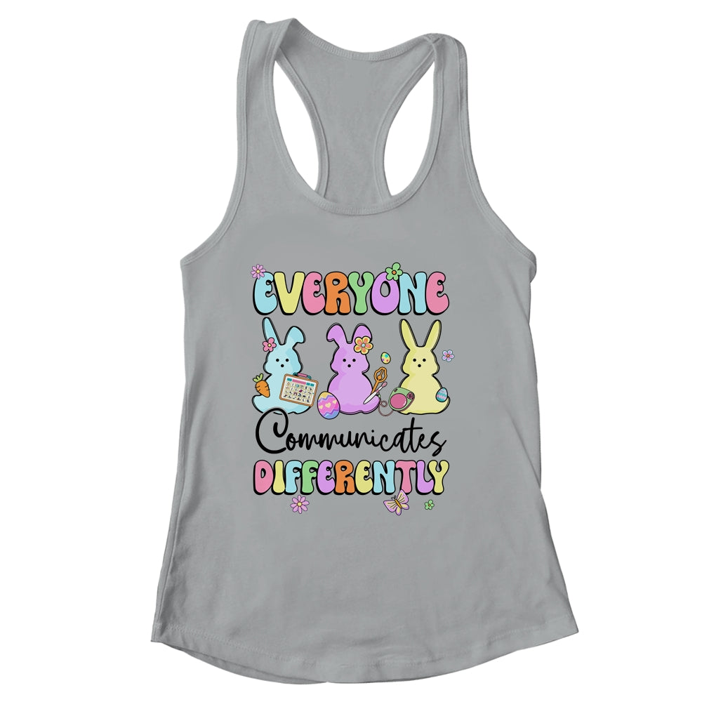 Everyone Communicates Differently Easter Speech Therapy SLP Shirt & Tank Top | siriusteestore