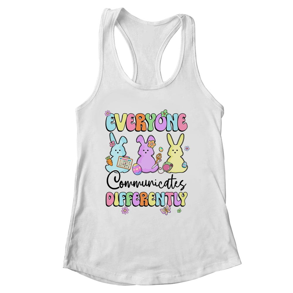 Everyone Communicates Differently Easter Speech Therapy SLP Shirt & Tank Top | siriusteestore